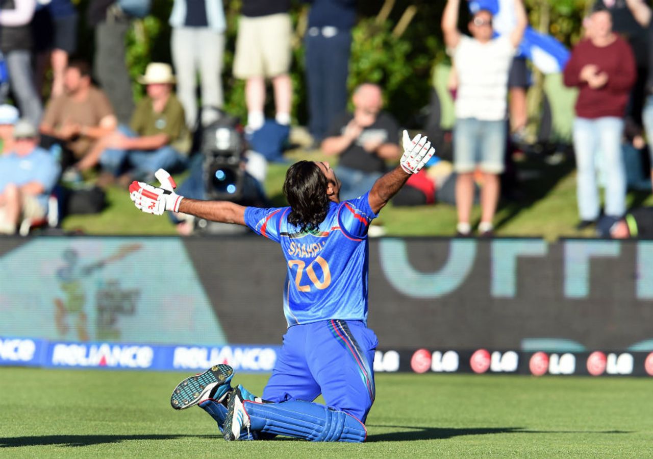 Shapoor Zadran held his nerve to hand Afghanistan their first win of the World Cup,  Afghanistan v Scotland, World Cup 2015, Group A, Dunedin, February 26, 2015