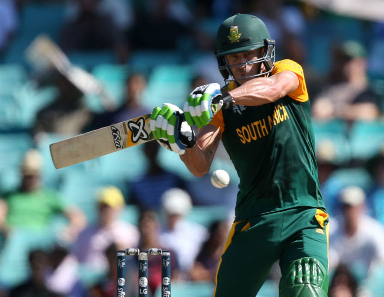 Faf du Plessis shared a 127-run second-wicket partnership with Hashim Amla, South Africa v West Indies, World Cup 2015, Group B, Sydney, February 27, 2015