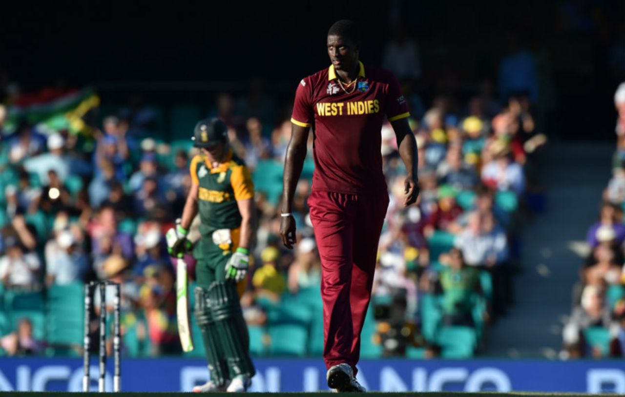 Jason Holder conceded 104 runs in is 10 overs, despite bowling two maidens, South Africa v West Indies, World Cup 2015, Group B, Sydney, February 27, 2015