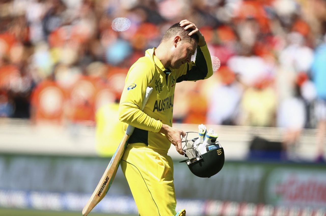 What just happened? Michael Clarke was part of a middle-order slump, New Zealand v Australia, World Cup 2015, Group A, Auckland, February 28, 2015