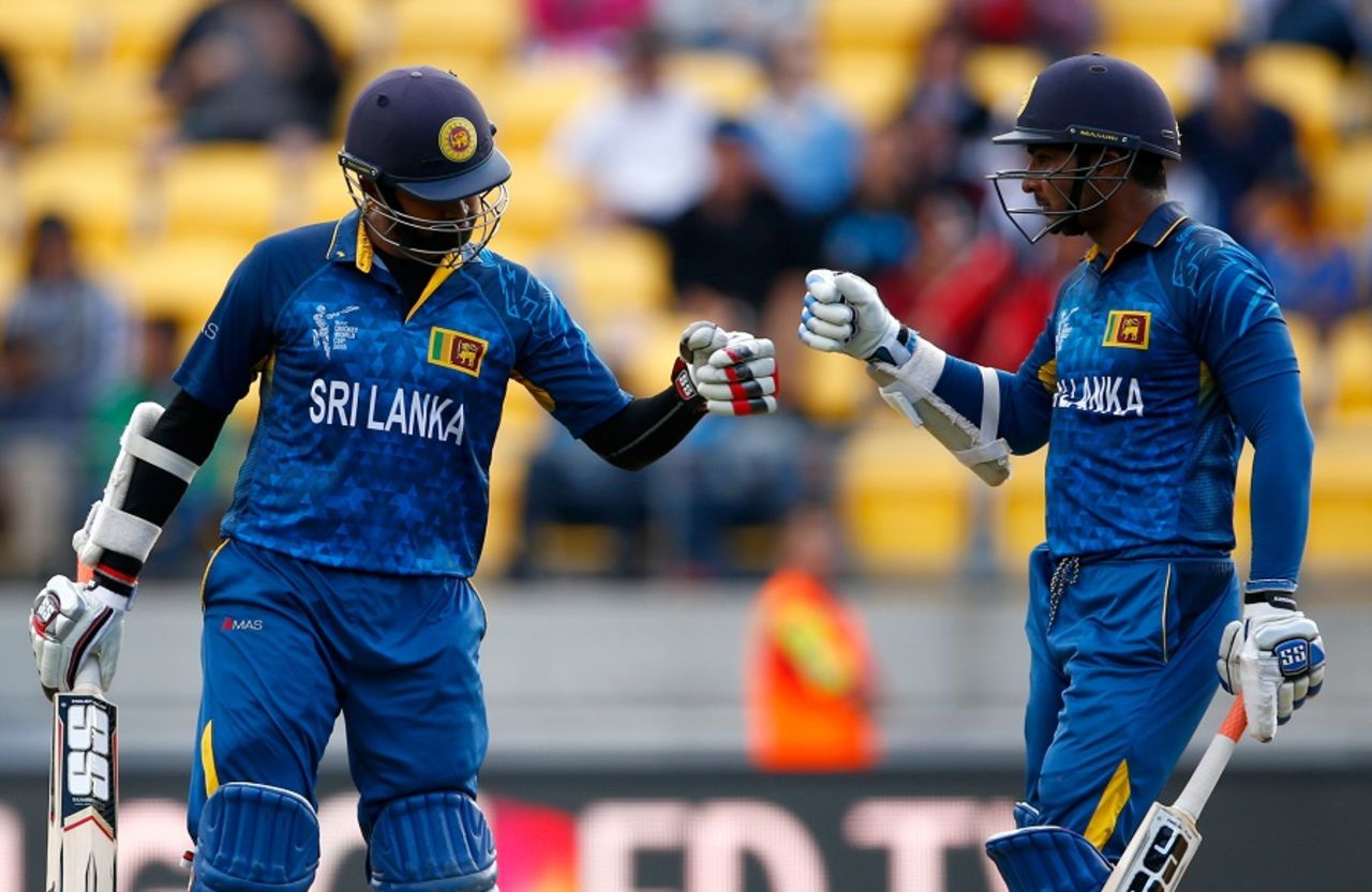 Lahiru Thirimanne and Kumar Sangakkara struck centuries to power Sri Lanka, England v Sri Lanka, World Cup 2015, Group A, Wellington, March 1, 2015