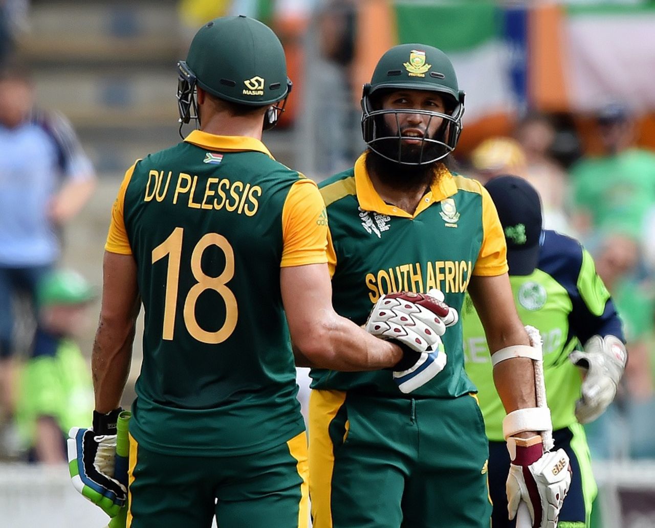 Hashim Amla and Faf du Plessis helped South Africa surge to 411, Ireland v South Africa, World Cup 2015, Group B, Canberra, March 3, 2015