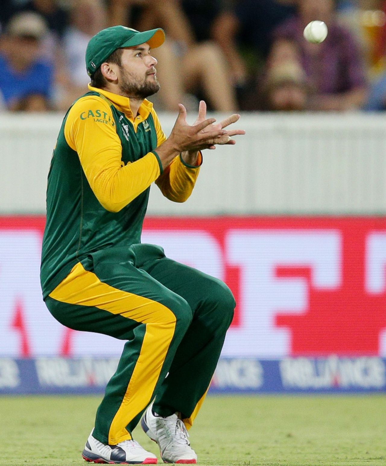Rilee Rossouw takes the catch to dismiss Andy Balbirne,  Ireland v South Africa, World Cup 2015, Group B, Canberra, March 3, 2015