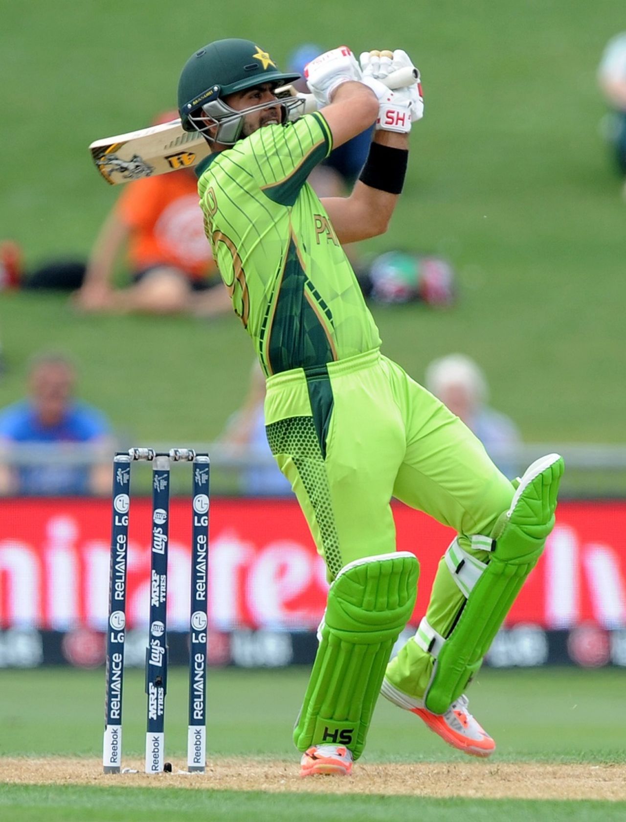 Ahmed Shehzad executes a pull, Pakistan v UAE, World Cup 2015, Group B, Napier, March 4, 2015
