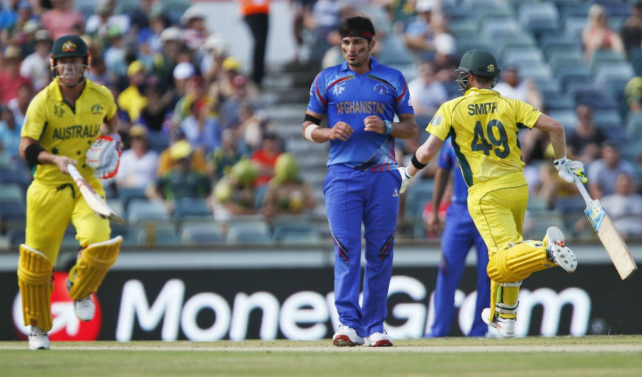 David Warner and Steven Smith racked up a century stand, Australia v Afghanistan, World Cup 2015, Group A, Perth, March 4, 2015