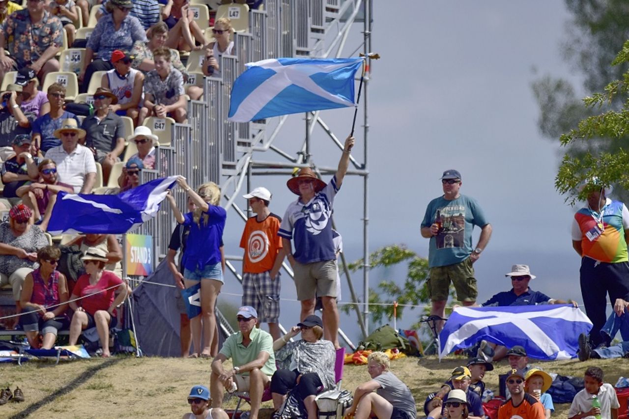 The Scotland flag is aloft after a strong batting performance, Bangladesh v Scotland, World Cup 2015, Group A, Nelson, March 5, 2015
