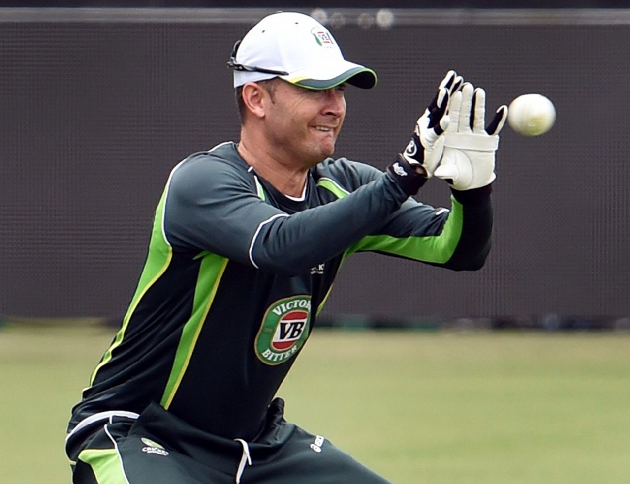 Michael Clarke prepares to catch the ball during training, World Cup 2015, Sydney, March 7, 2015