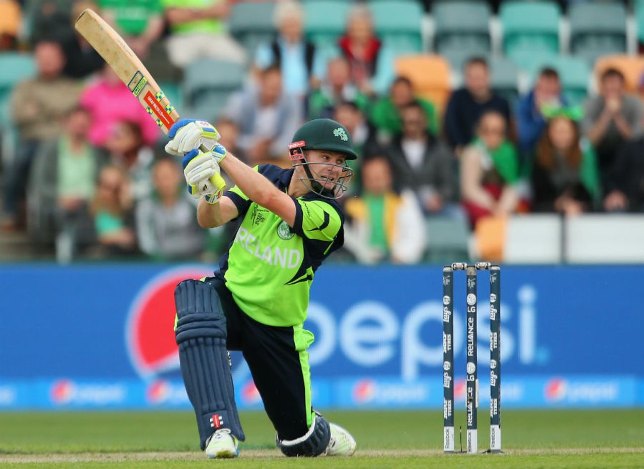 William Porterfield executes a square drive, Ireland v Zimbabwe, World Cup 2015, Group B, Hobart, March 7, 2015