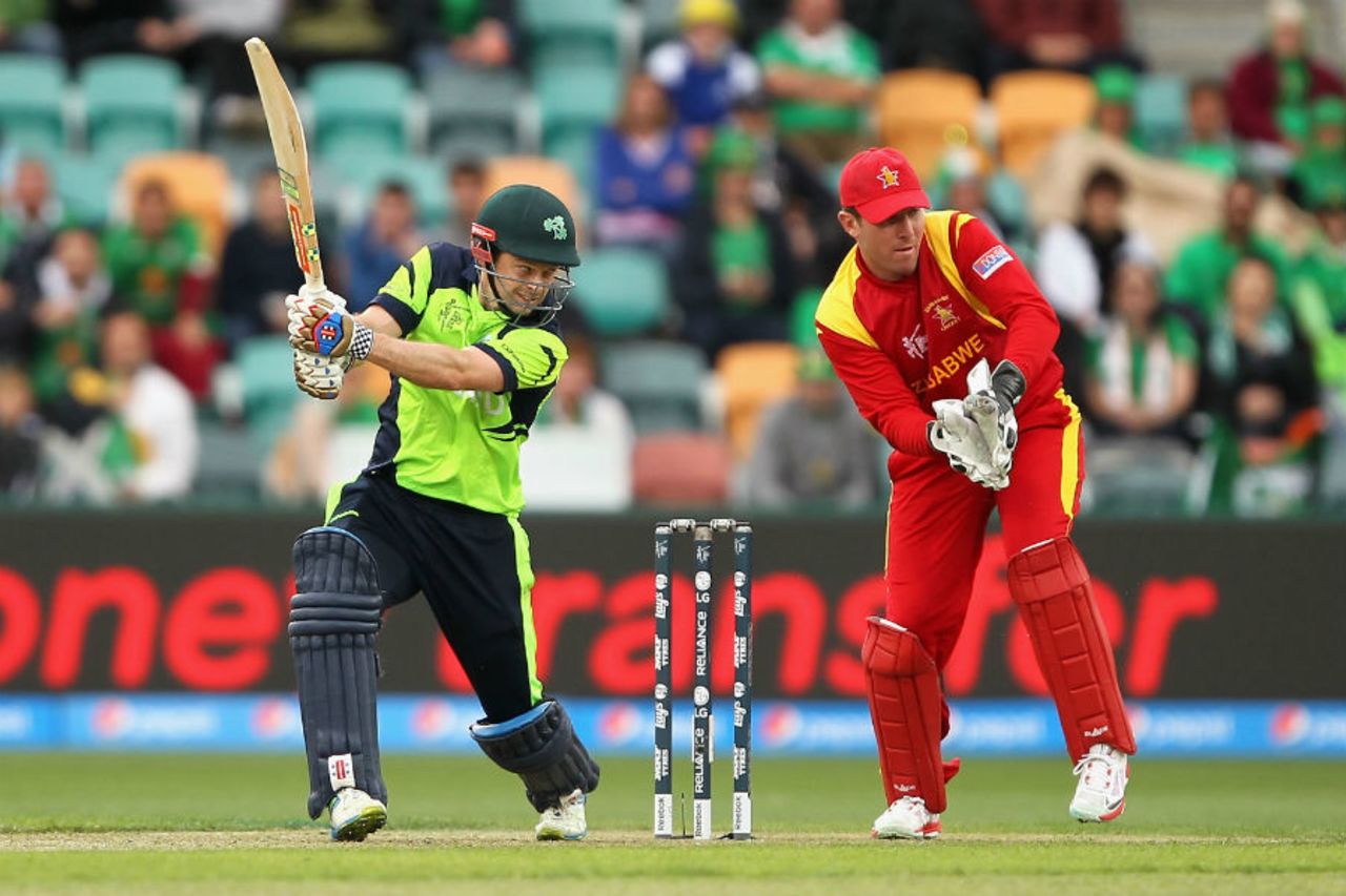 Ed Joyce became only the fourth Irish player to score a World Cup century, Ireland v Zimbabwe, World Cup 2015, Group B, Hobart, March 7, 2015