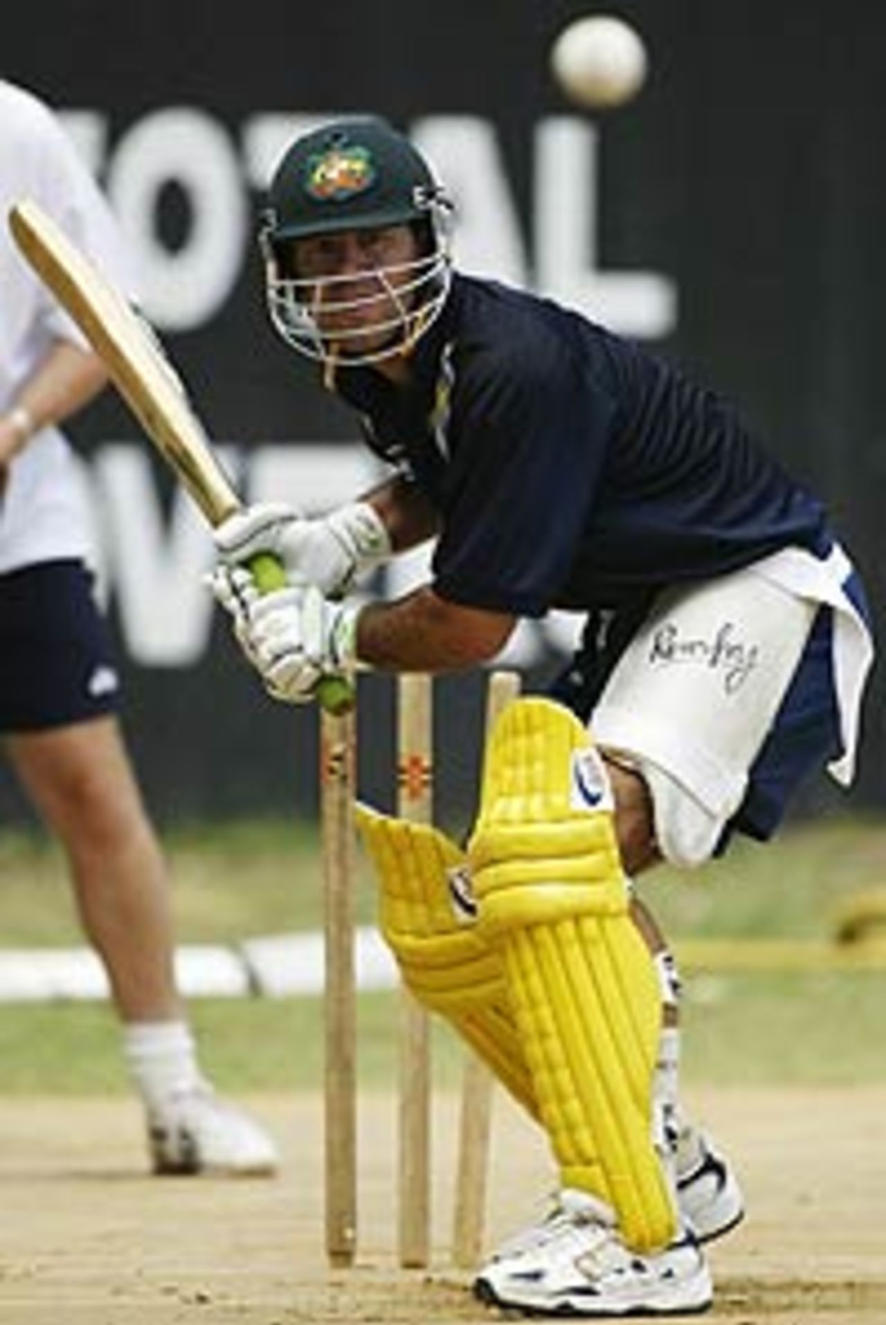 Ricky Ponting practises ahead of the first ODI in Jamaica, May 16, 2003
