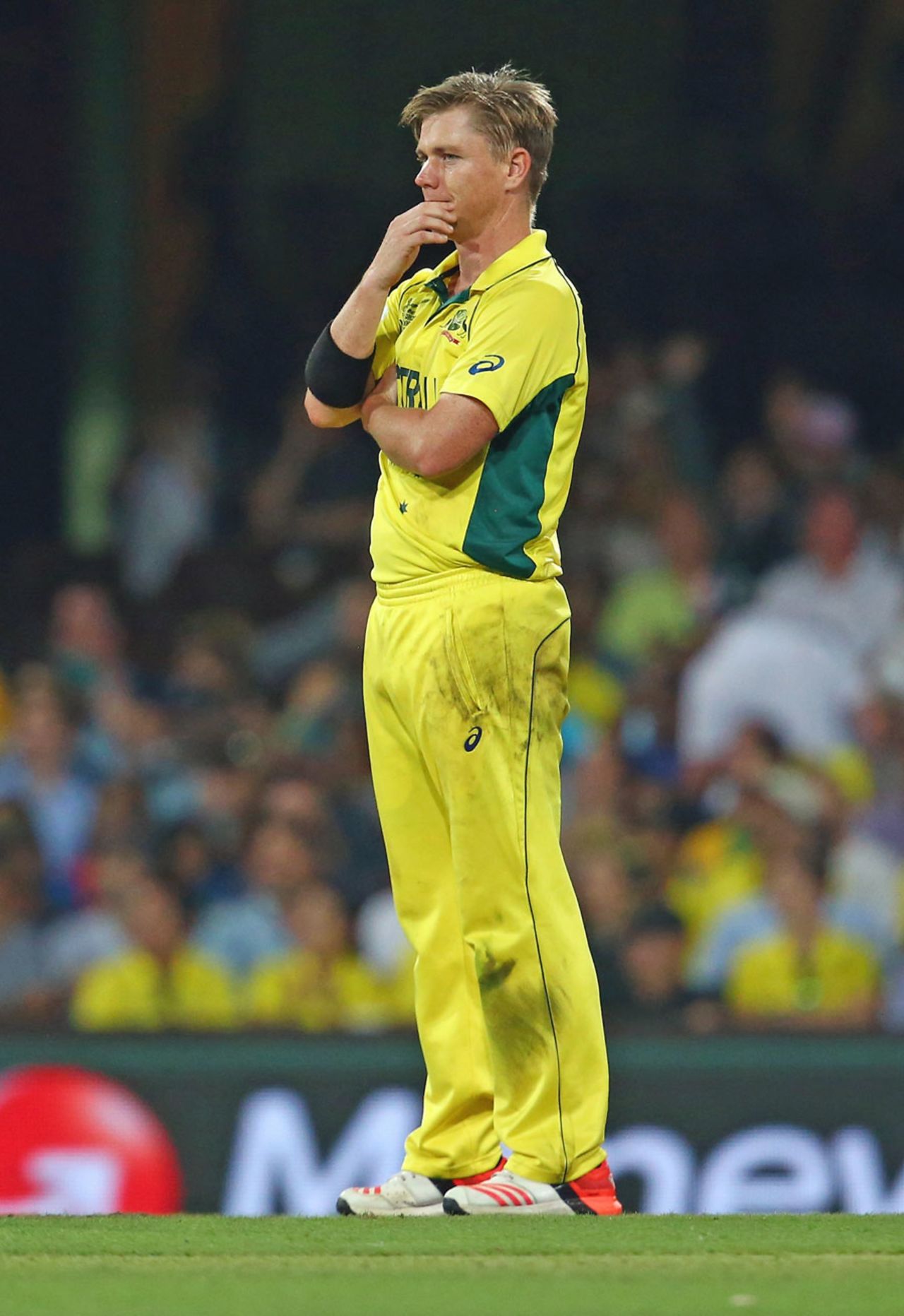 Xavier Doherty looks on during Sri Lanka's innings, Australia v Sri Lanka, World Cup 2015, Group A, Sydney, March 8, 2015