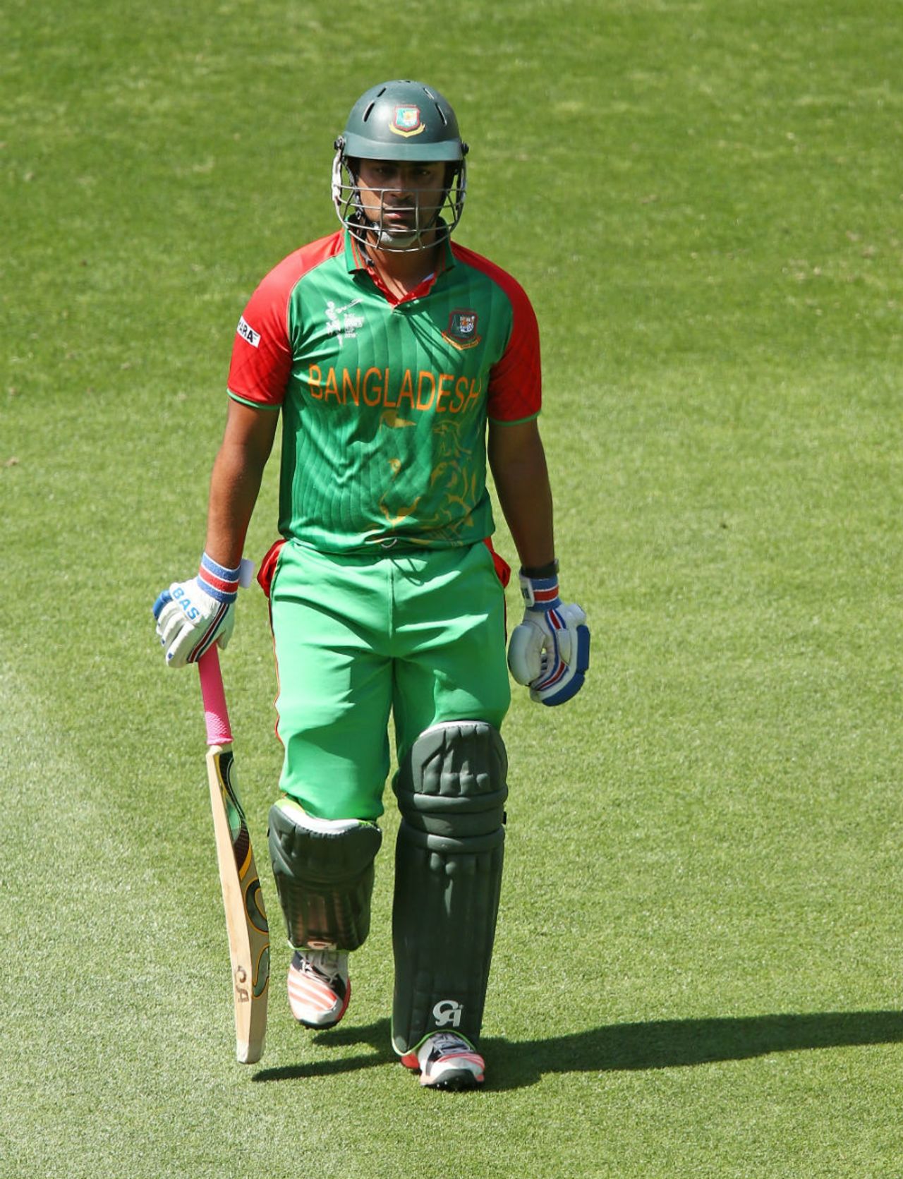 Tamim Iqbal walks off after being dismissed for 2, England v Bangladesh, World Cup 2015, Group A, Adelaide, March 9, 2015