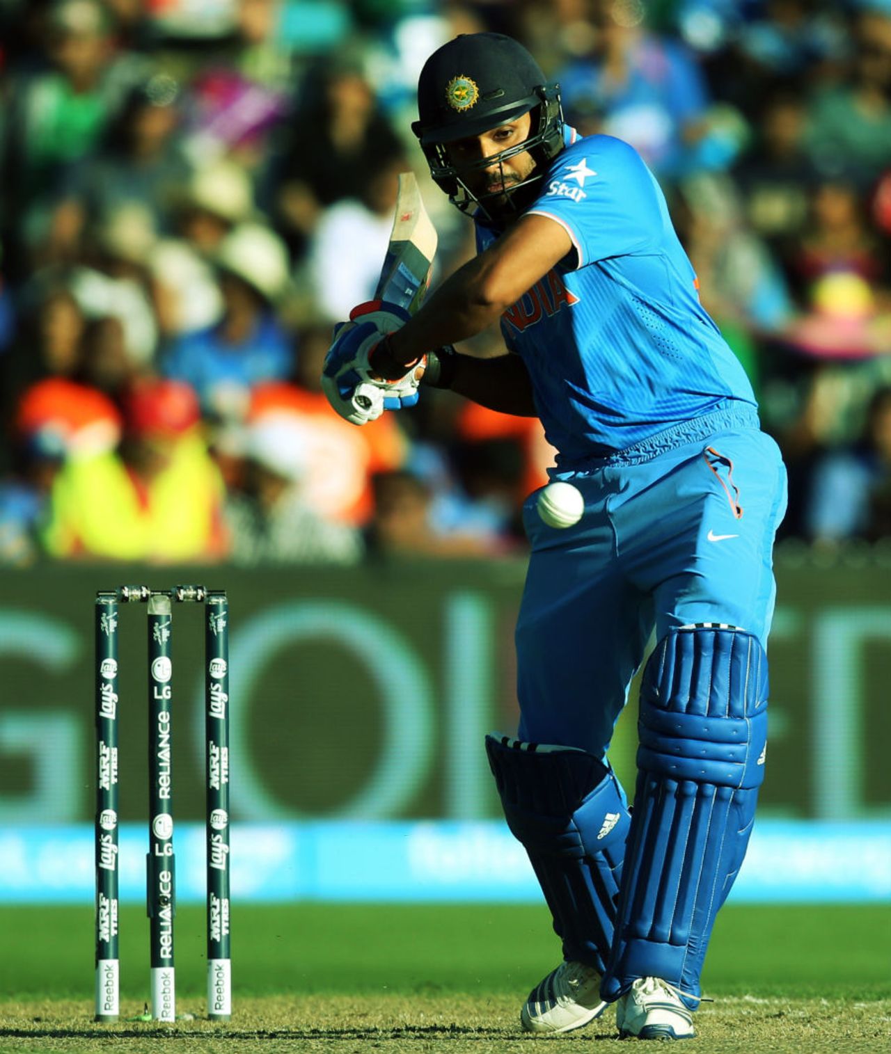 Eyes on the ball: Rohit Sharma lines up to play a shot, India v Ireland, World Cup 2015, Group B, Hamilton, March 10, 2015