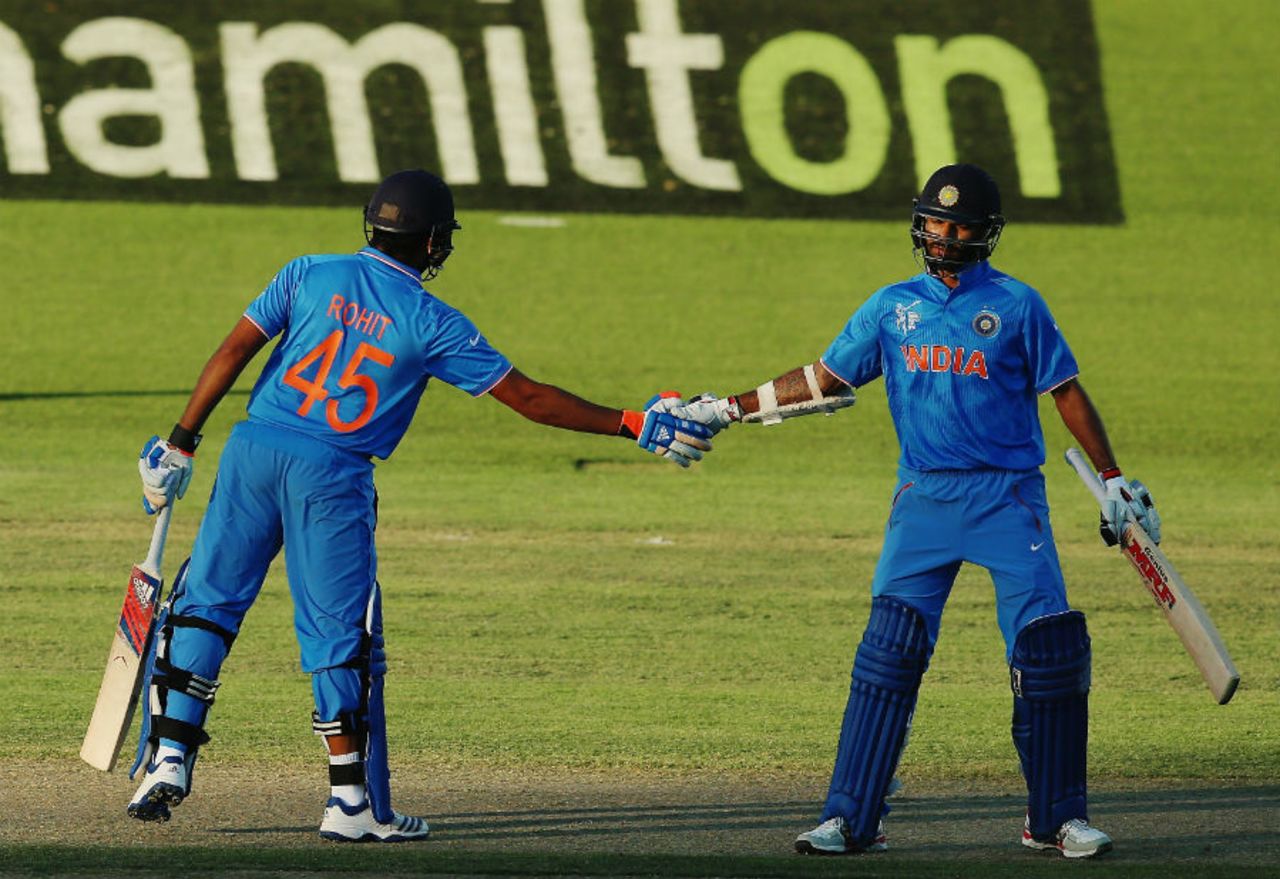 Shikhar Dhawan and Rohit Sharma's 174-run stand is India's best in World Cups, India v Ireland, World Cup 2015, Group B, Hamilton, March 10, 2015 