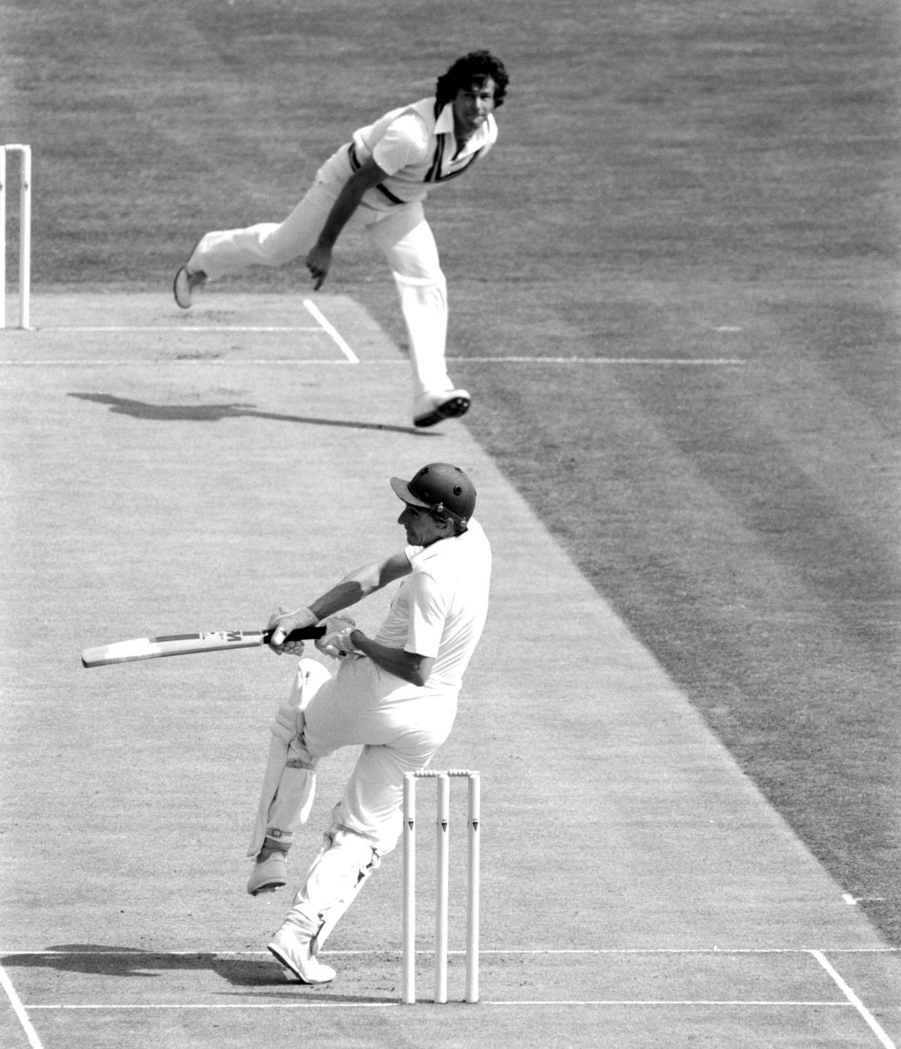 Derek Randall faces Imran Khan, England v Pakistan, 1st Test, Edgbaston, 1982