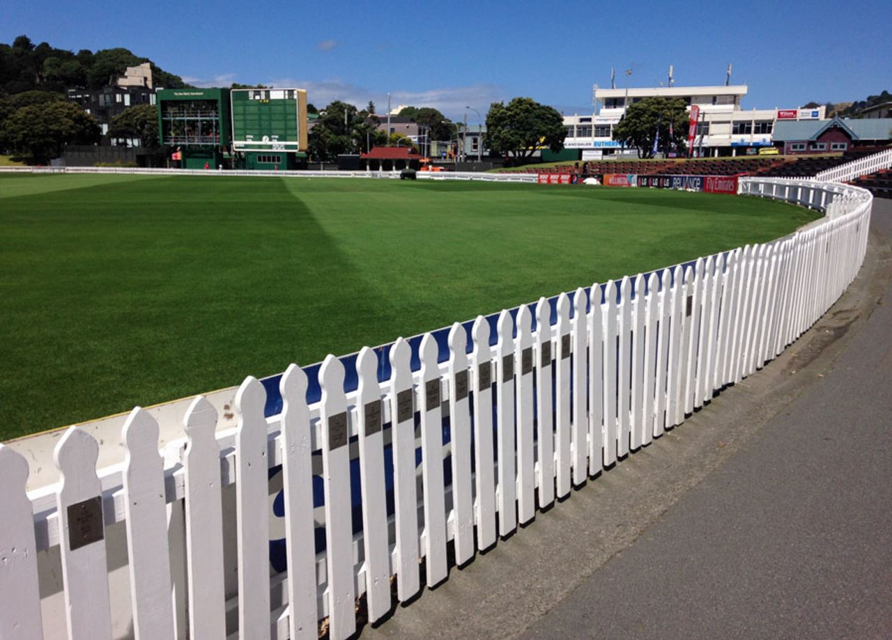 The picket fence around the Basin Reserve, Wellington, March 10, 2015