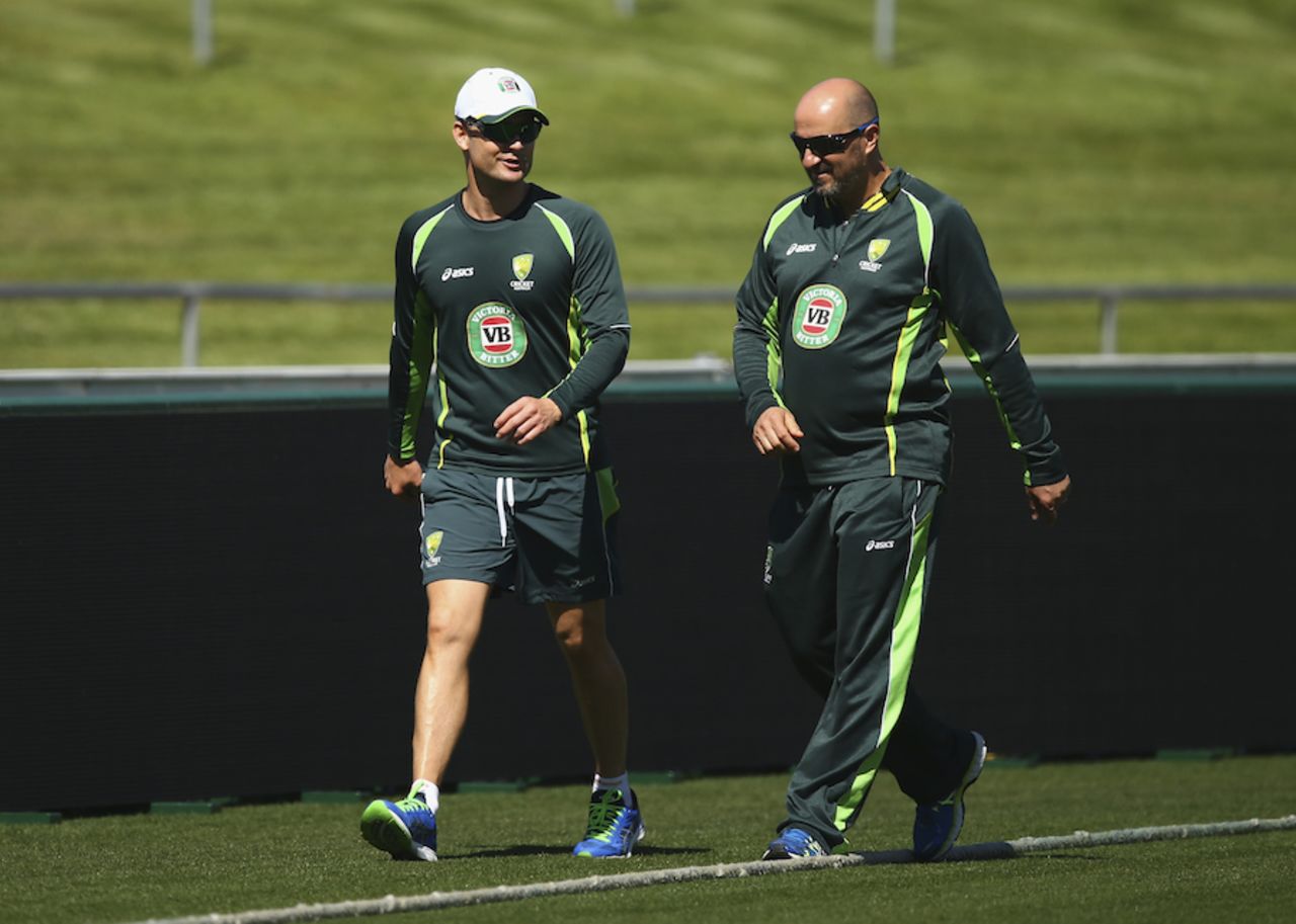 Michael Clarke and Alex Kountouris spend more time together, World Cup 2015, Hobart, March 12, 2015
