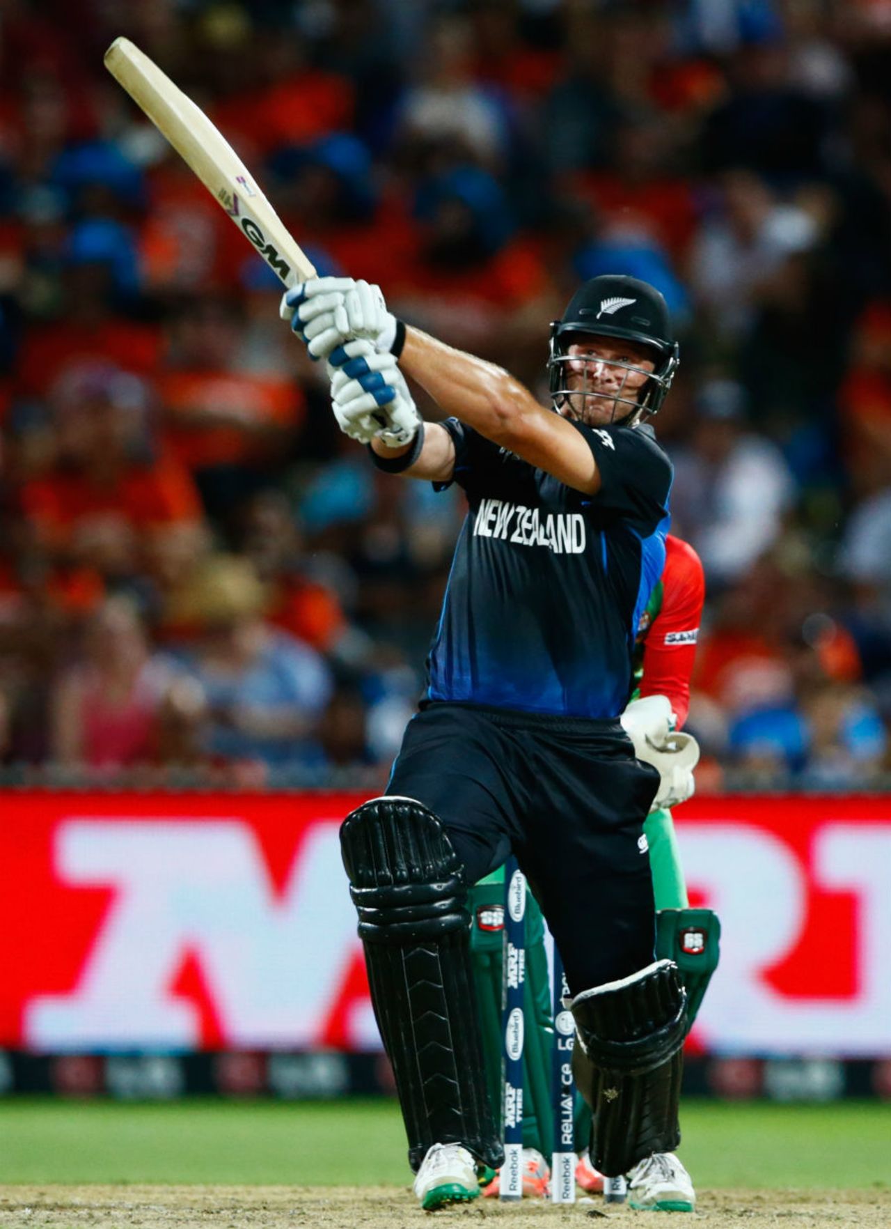 Corey Anderson dispatches the ball over the sightscreen, New Zealand v Bangladesh, World Cup 2015, Group A, Hamilton, March 13, 2015