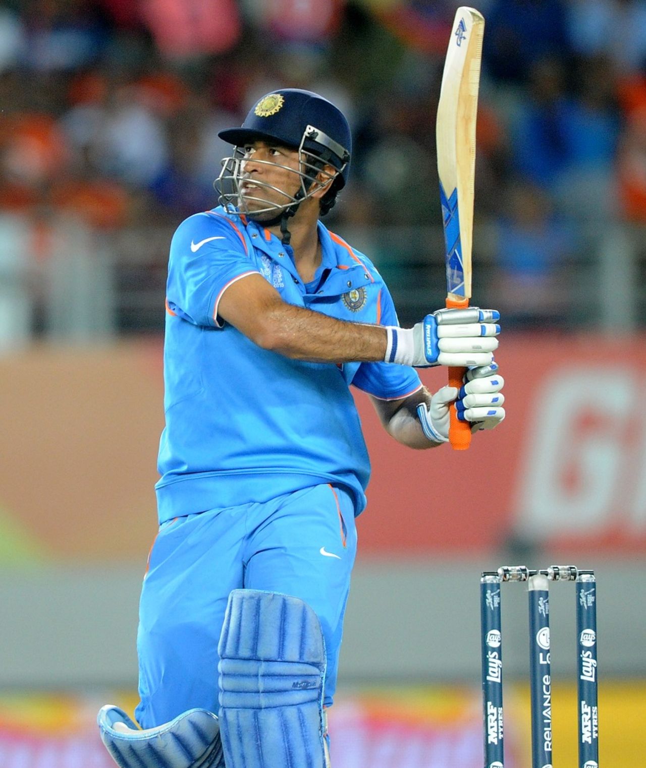 Dhoni finished the chase with a pulled six, India v Zimbabwe, World Cup 2015, Group B, Auckland, March 14, 2015