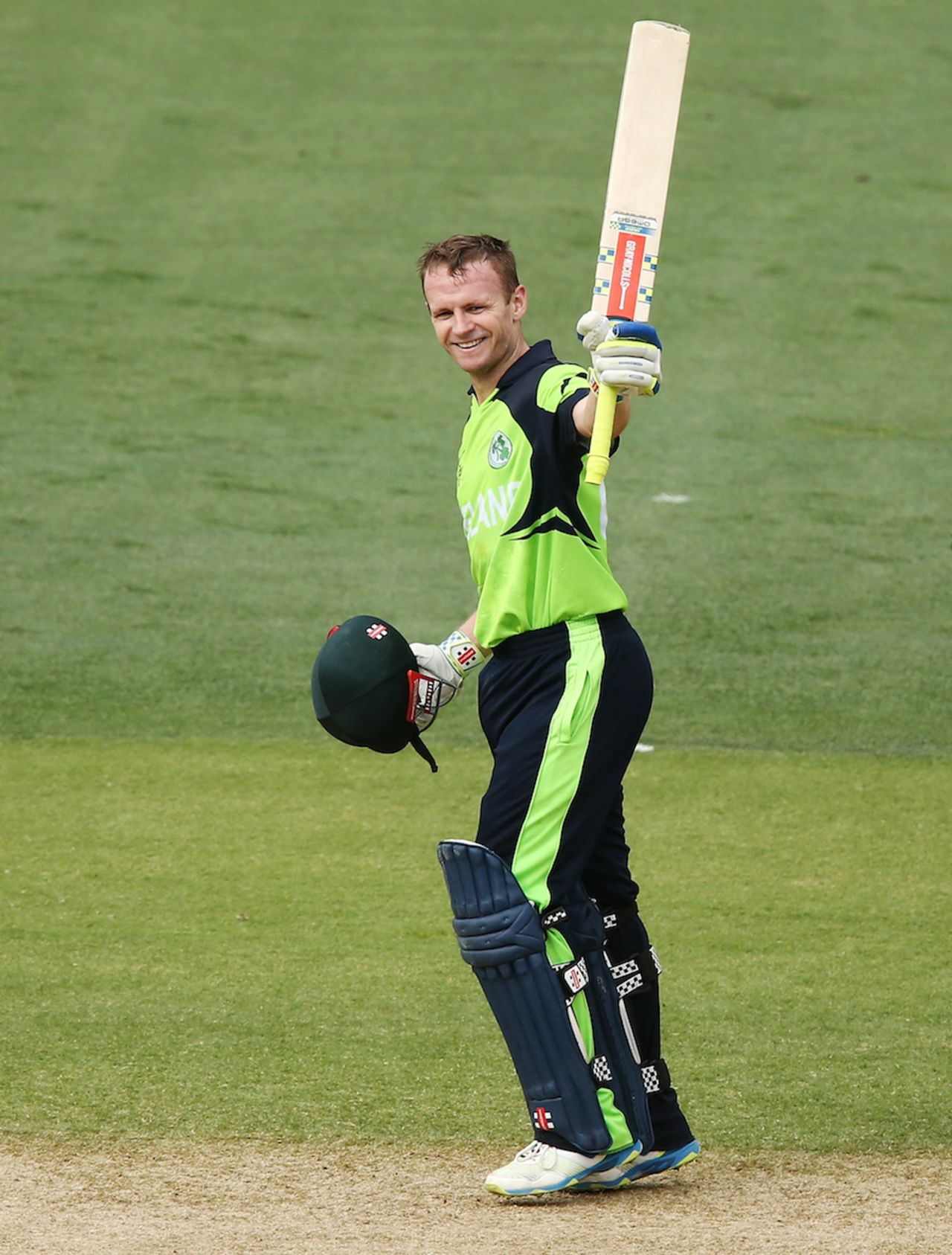 William Porterfield celebrates his seventh hundred, Ireland v Pakistan, World Cup 2015, Group B, Adelaide, March 15, 2015