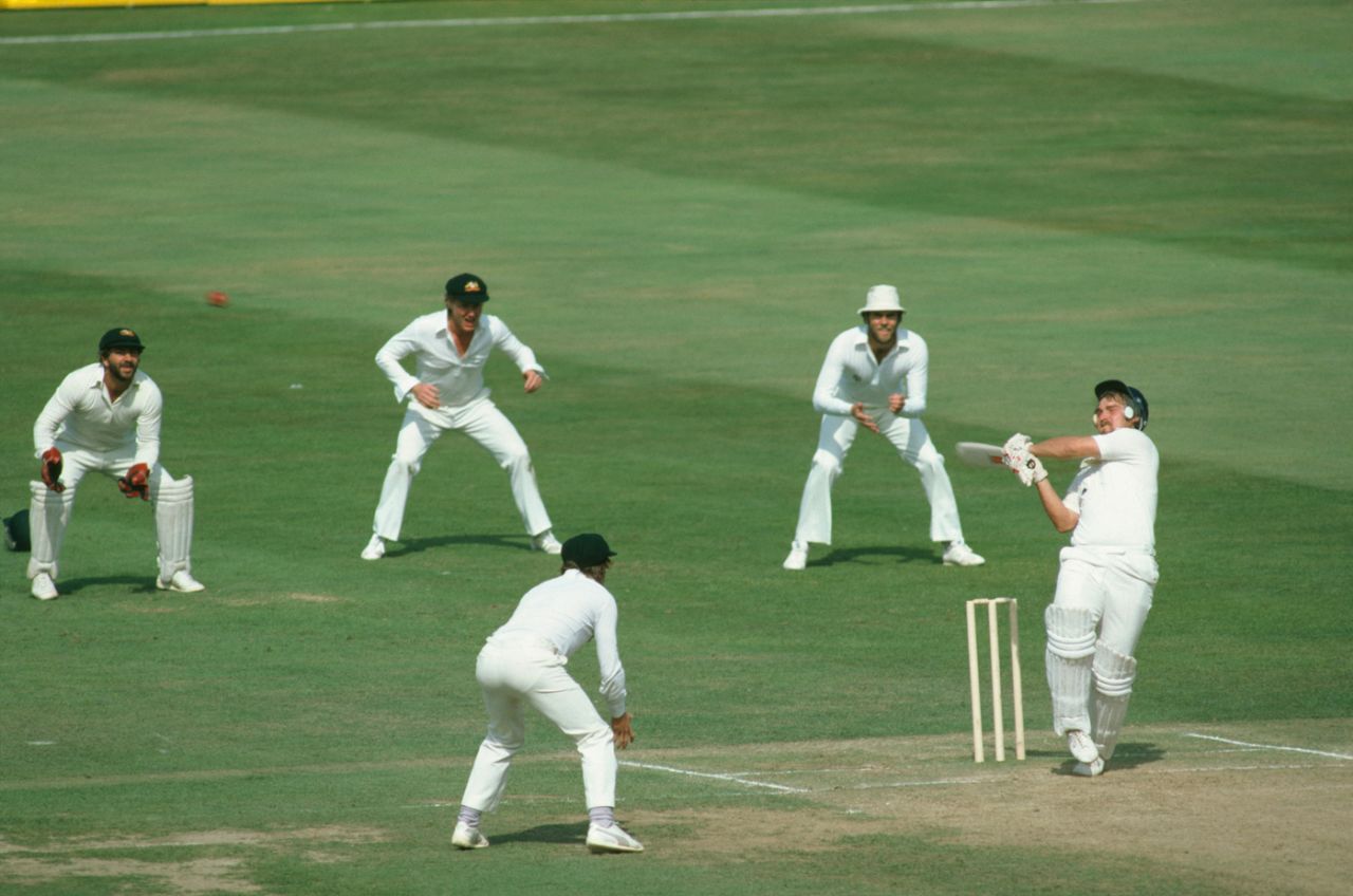 Mike Gatting attempts a hook, England v Australia, centenary Test, Lord's, September 1,  1980

