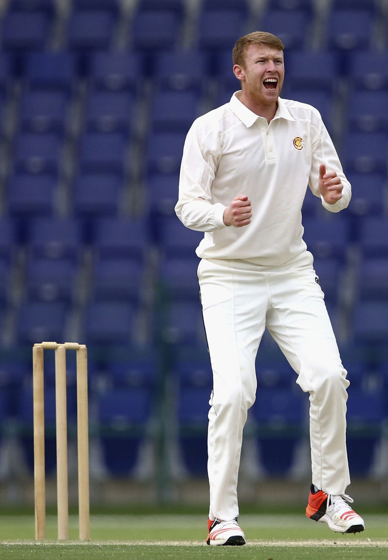 Adam Riley was the most successful MCC bowler with 3 for 90, MCC v Champion County, Abu Dhabi, 2nd day, March 23, 2015