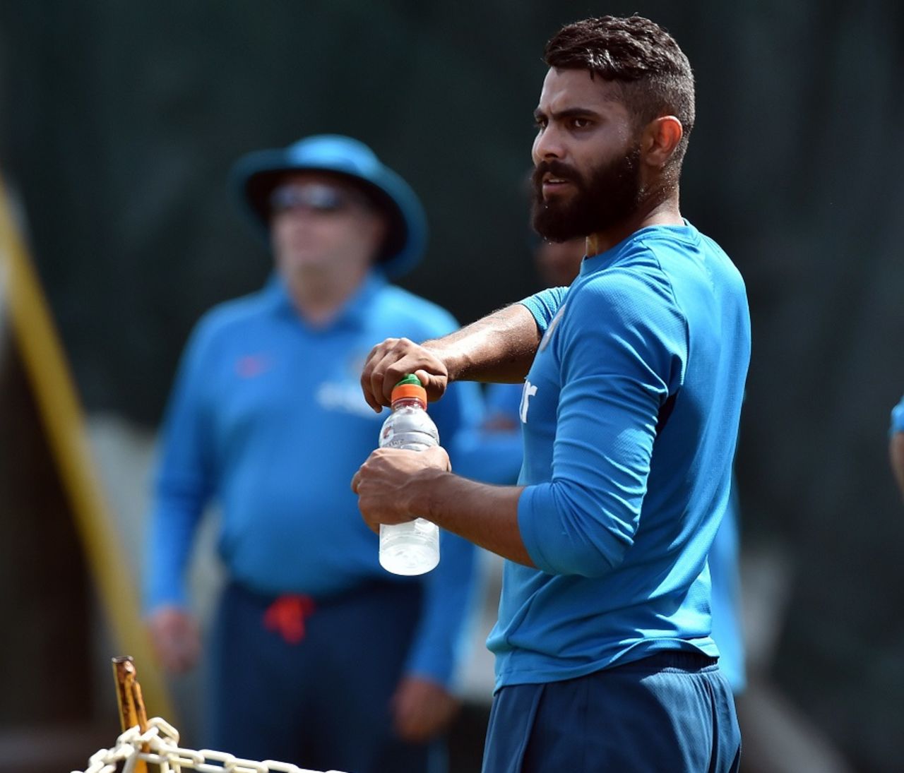 Ravindra Jadeja takes a breather during training, World Cup 2015, Sydney, March 25, 2015