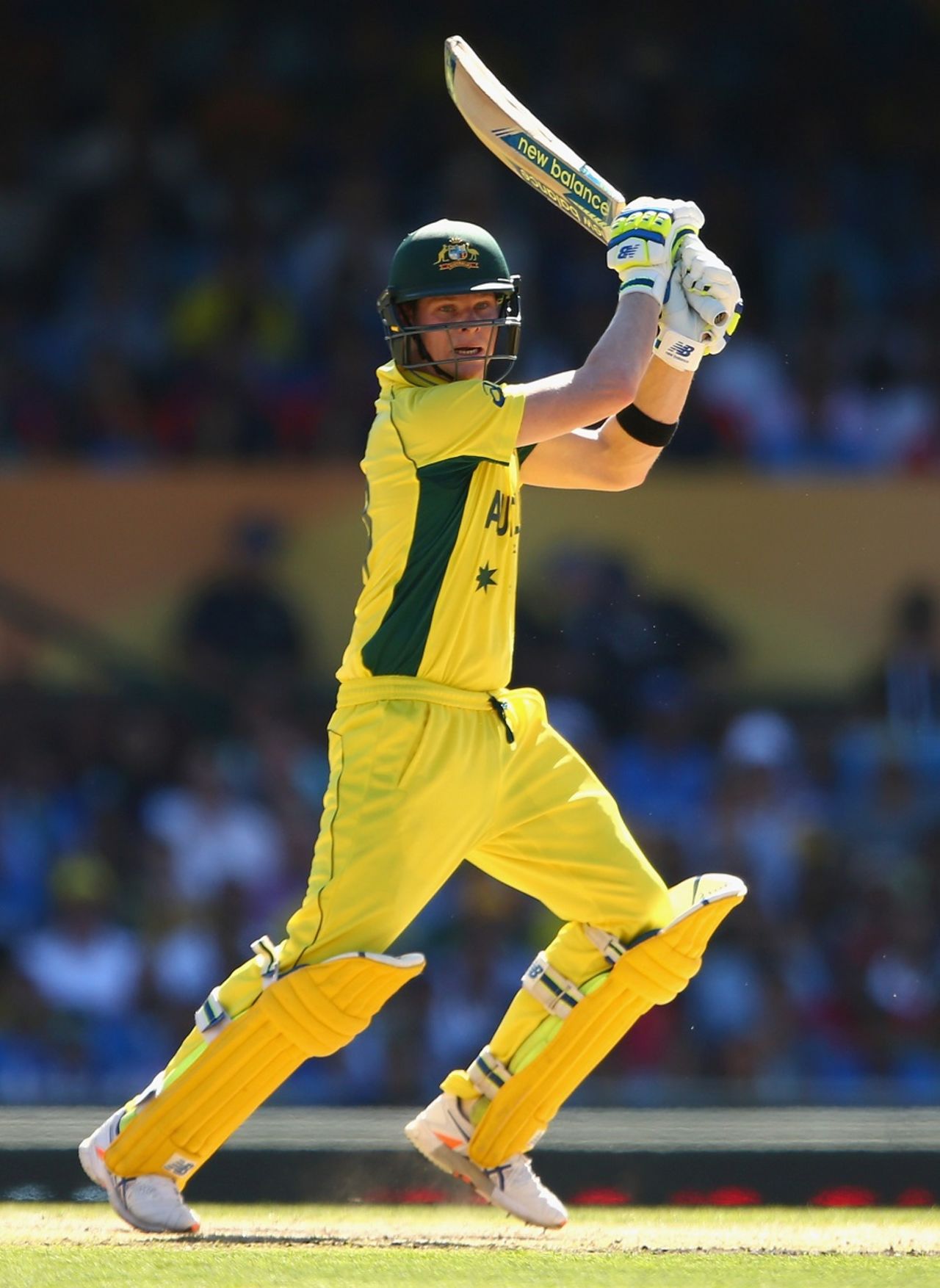 Steven Smith unleashes a cut, Australia v India, World Cup 2015, 2nd semi-final, Sydney, March 26, 2015