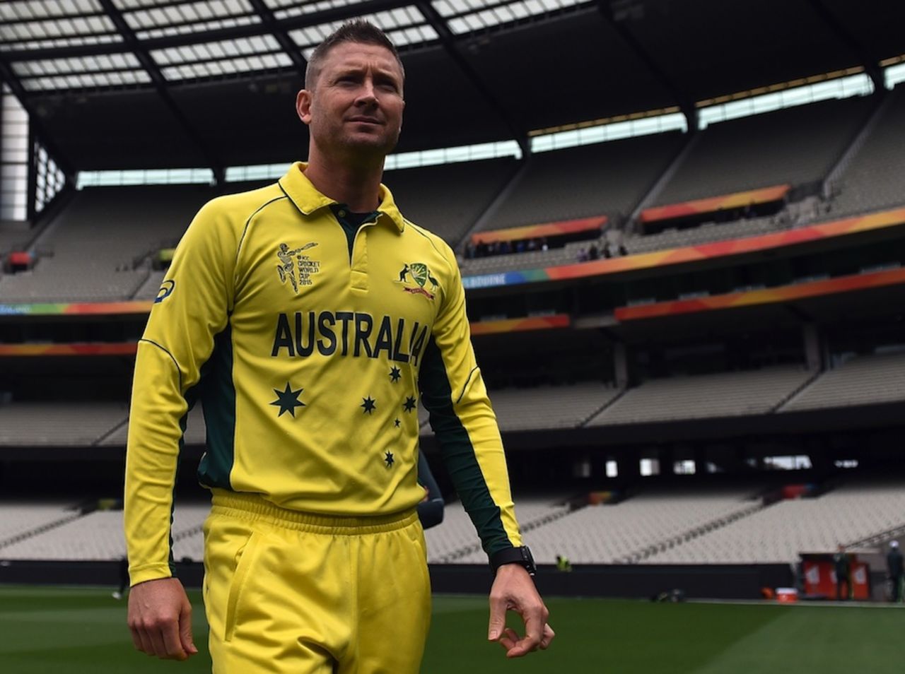 Michael Clarke at the MCG on the eve of the World Cup final, Melbourne, March 28, 2015
