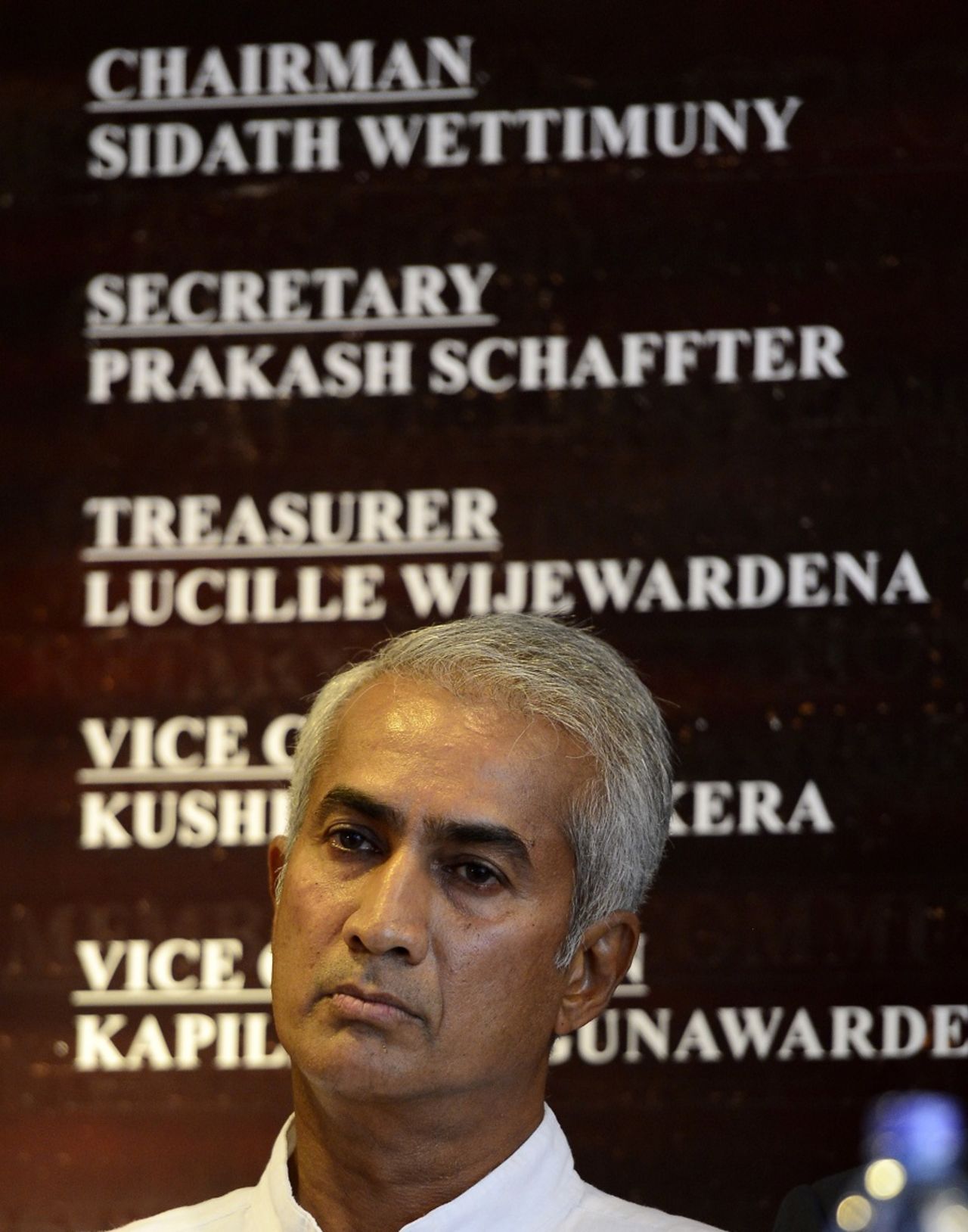 Sidath Wettimuny addresses the media, Colombo, April 1, 2015