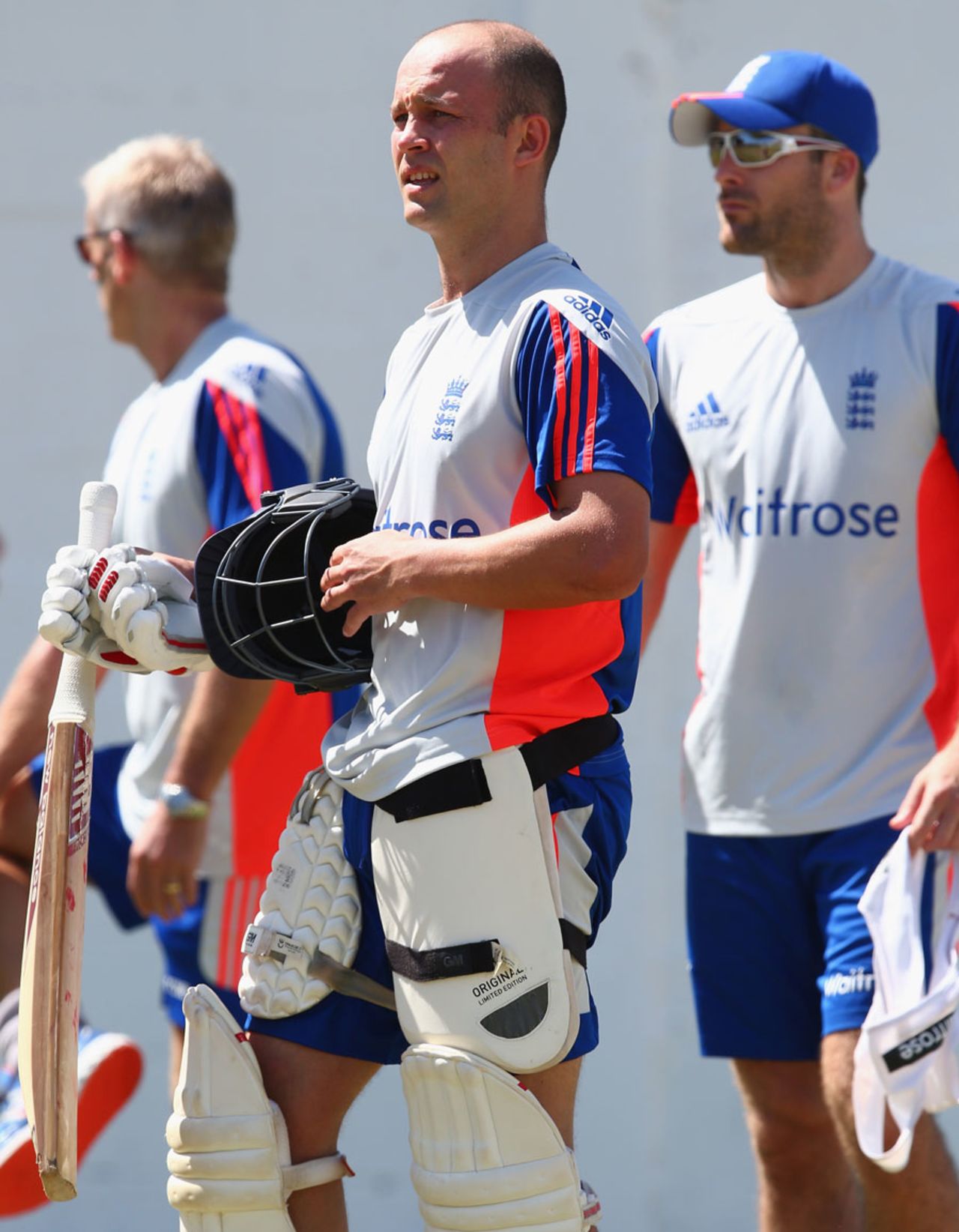 Jonathan Trott prepares to bat in the nets during a training session, St Kitts, April 5, 2015