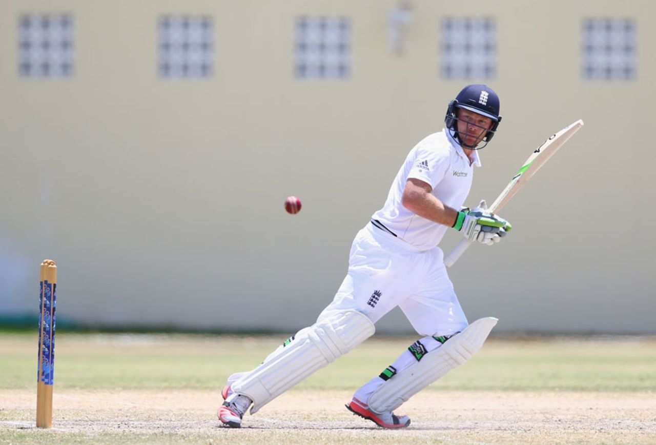 Ian Bell steered his way to a half-century, St Kitts Invitiational XI v England XI, Basseterre, 1st day, April 6, 2015