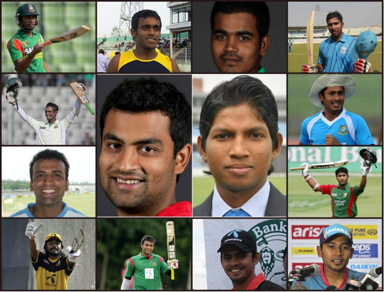 Composite of the 13 different opening partners of Tamim Iqbal, April 9, 2015
