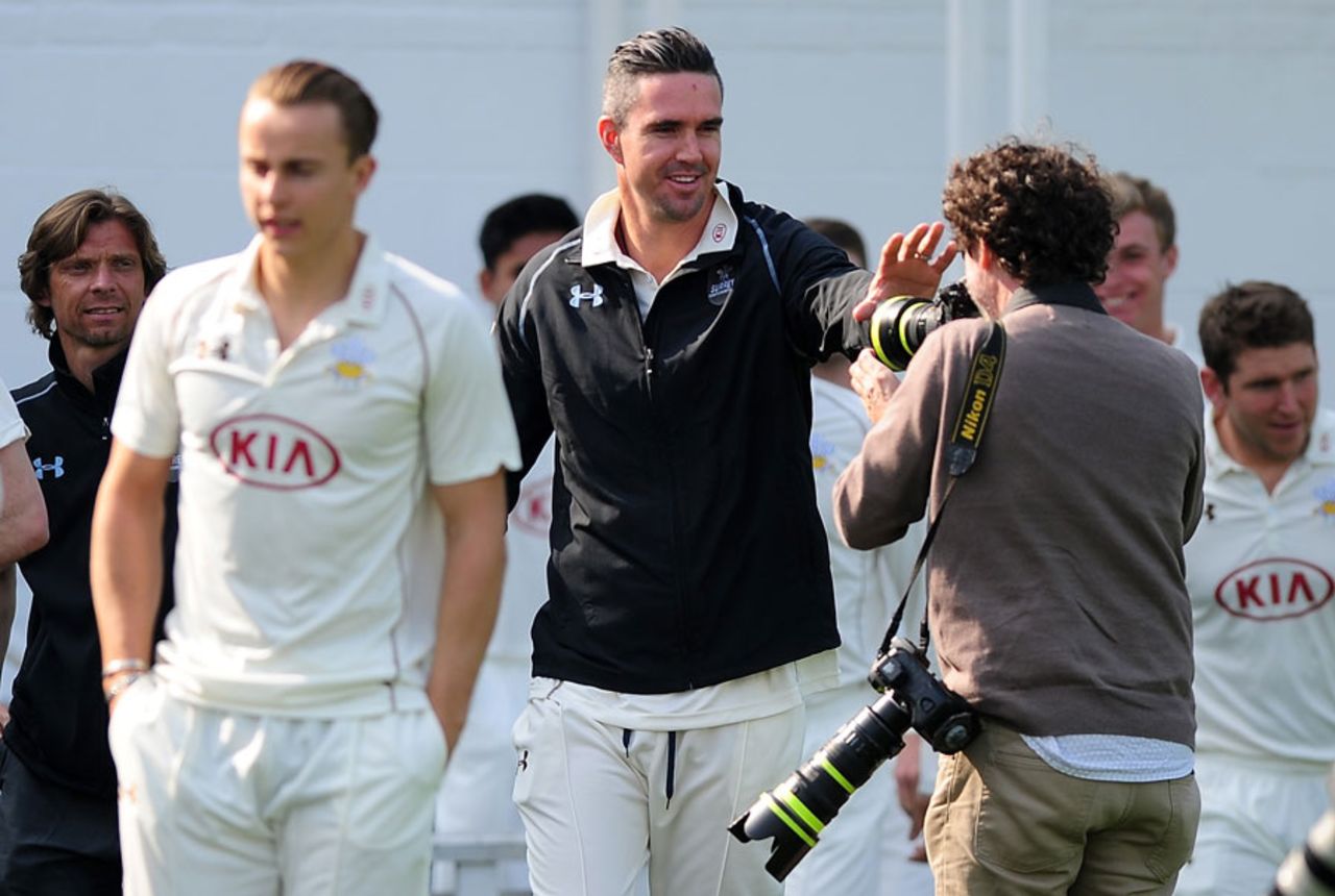 Kevin Pietersen was the centre of attention at Surrey's media day, The Oval, April 9, 2015