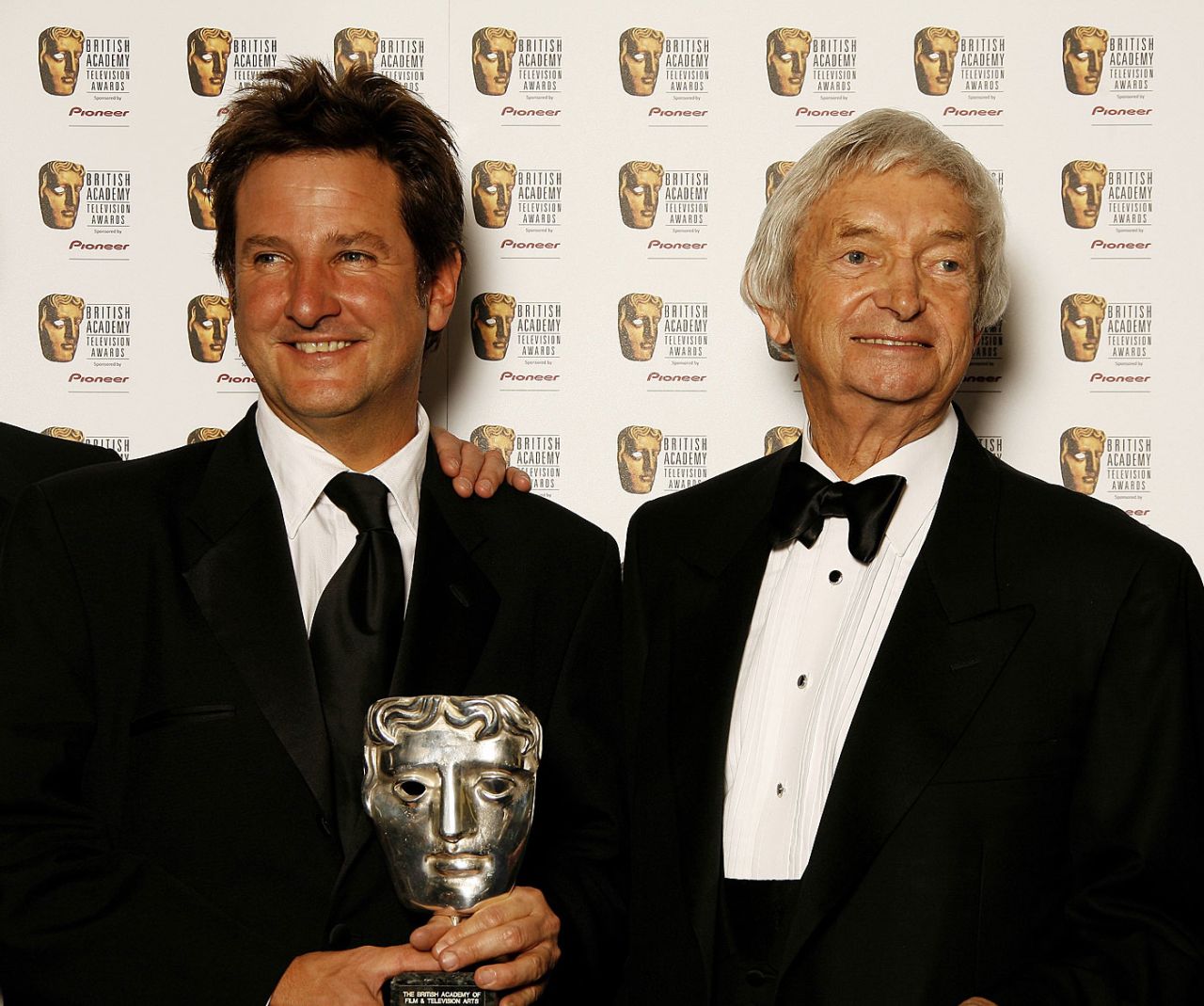 Mark Nicholas and Richie Benaud at the British Academy Television Awards, London, May 7, 2006