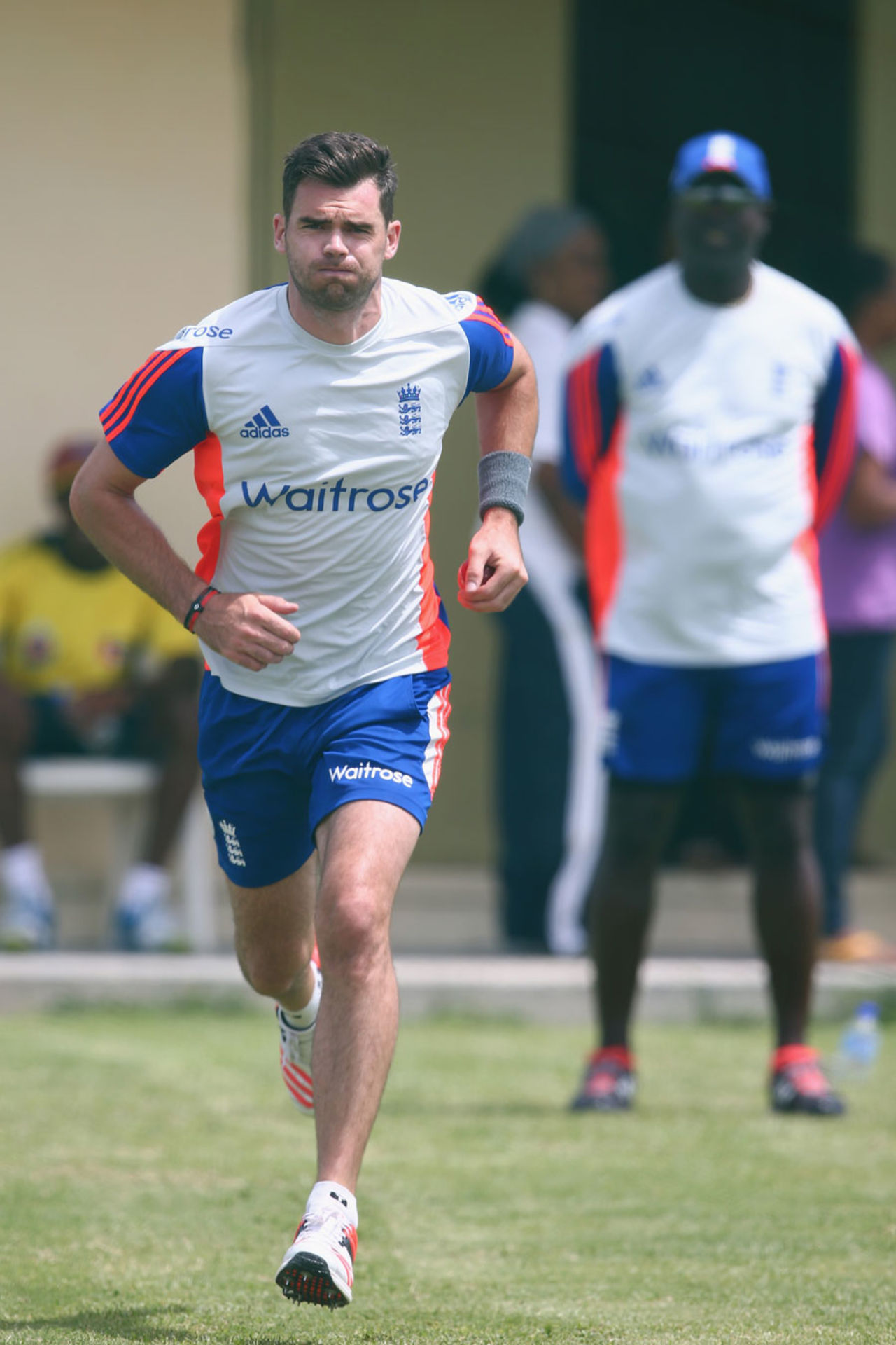 James Anderson in training ahead of his 100th Test, Antigua, April 11, 2015