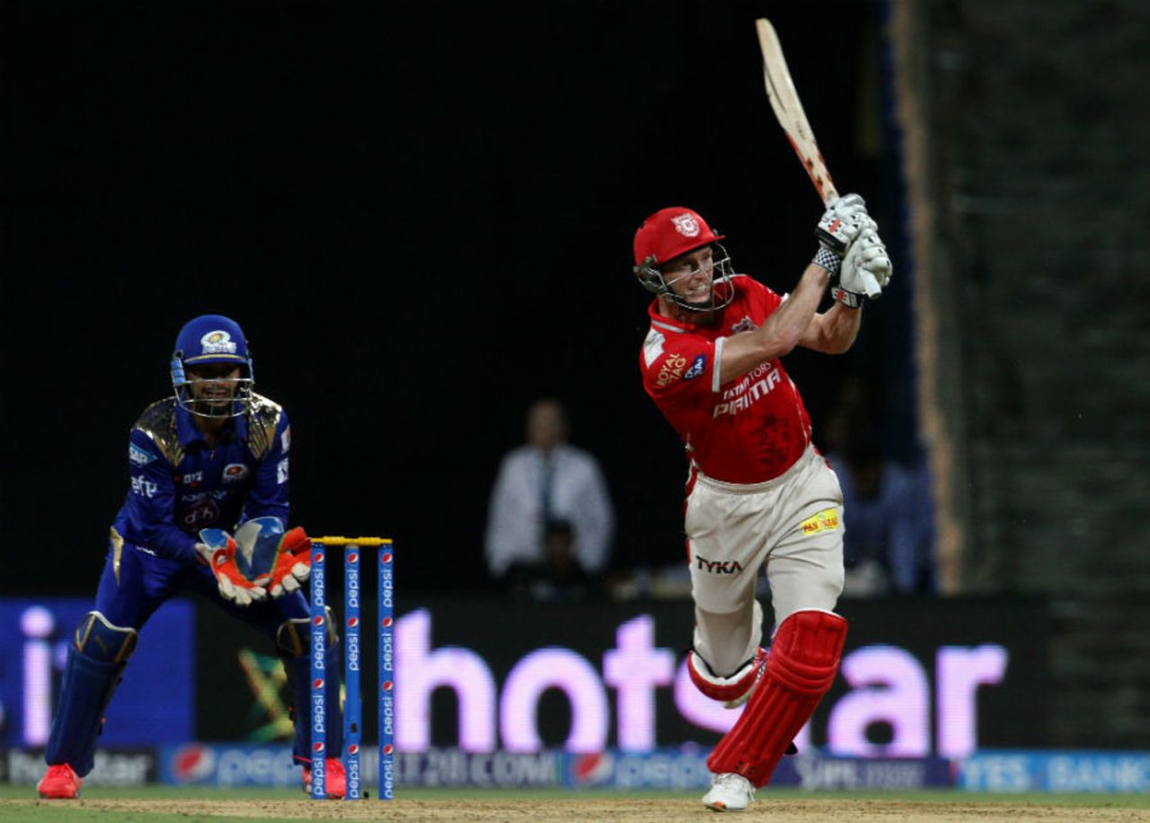 George Bailey tonks the ball, Mumbai Indians v Kings XI Punjab, IPL 2015, Mumbai, April 12, 2015