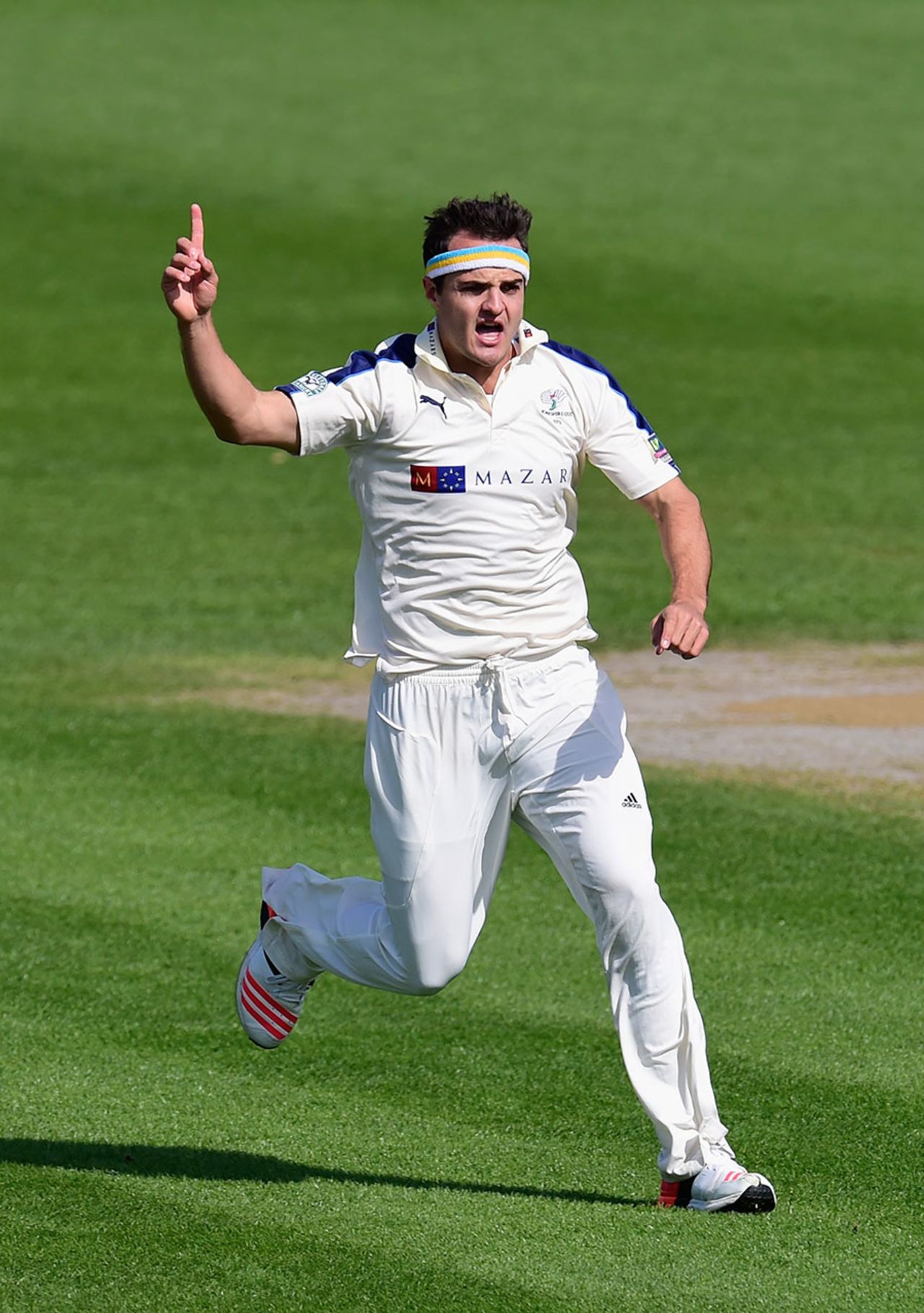 Jack Brooks tore into Worcestershire removing both openers cheaply, Worcestershire v Yorkshire, County Championship Division One, New Road, April 12, 2015