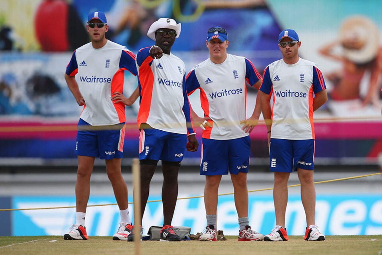 England have Ottis Gibson back as bowling coach for their Caribbean tour, North Sound, April 12, 2015
