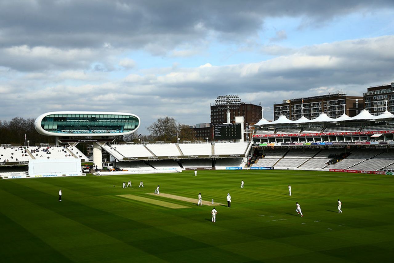 Cricket at Lord's at the start of the season, Middlesex v Nottinghamshire, County Championship Division One, Lord's, 2nd day, April 13, 2015
