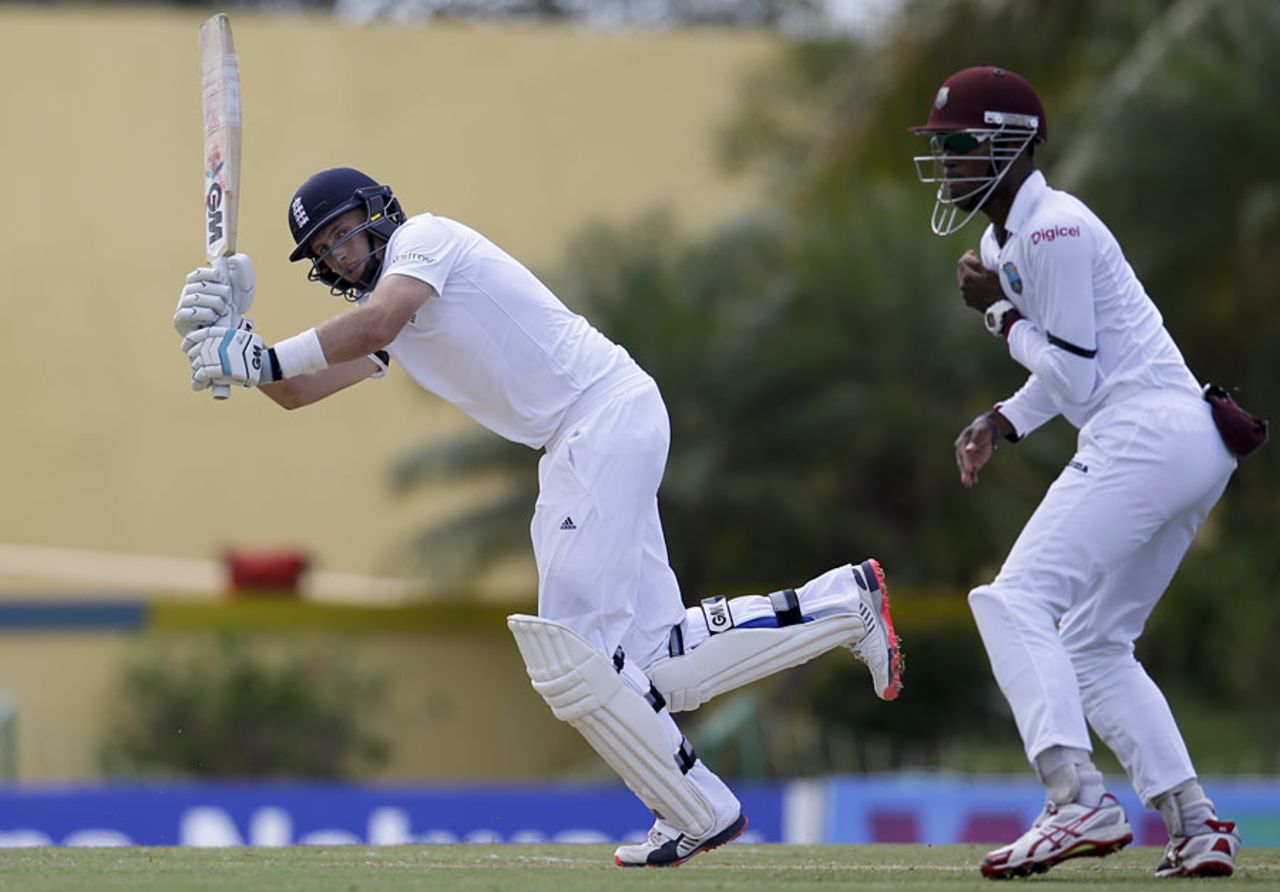 Joe Root flicks through the leg side, West Indies v England, 1st Test, North Sound, April 13, 2015