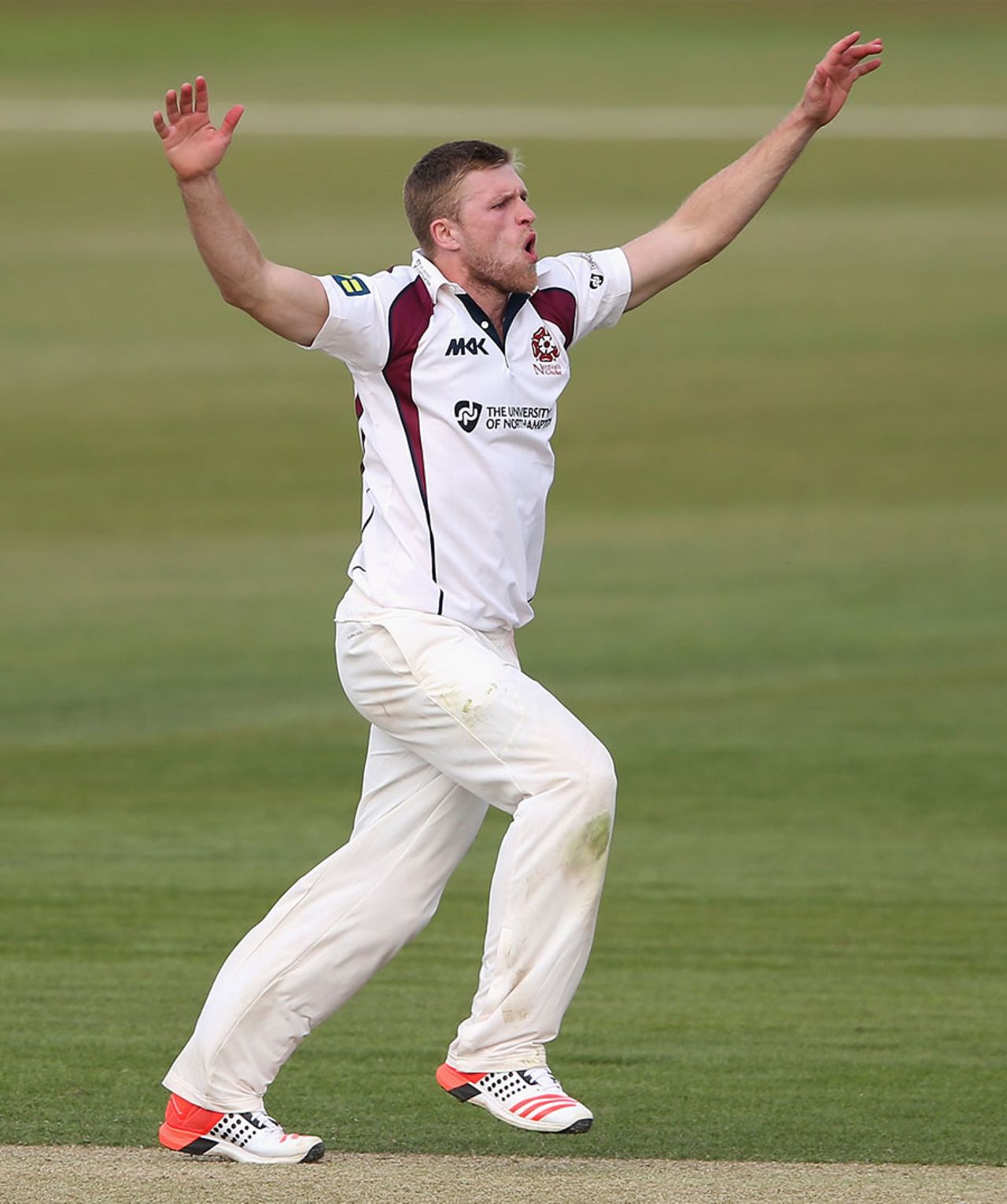 David Willey took a triple-wicket maiden to rip out Gloucestershire's lower order, Northamptonshire v Gloucestershire, County Championship Division Two, Wantage Road, 2nd day, April 13, 2015