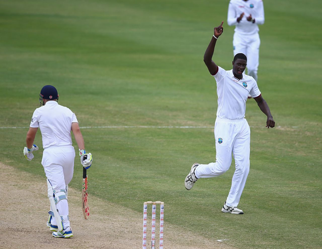 Jason Holder had James Tredwell edging into the slips, West Indies v England, 1st Test, North Sound, 2nd day, April 14, 2015