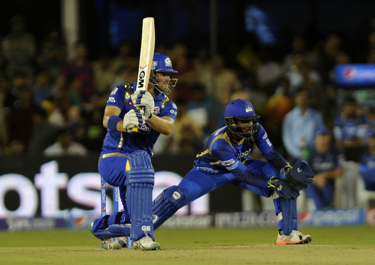 Corey Anderson targets the off side, Rajasthan Royals v Mumbai Indians, IPL 2015, Ahmedabad, April 14, 2015