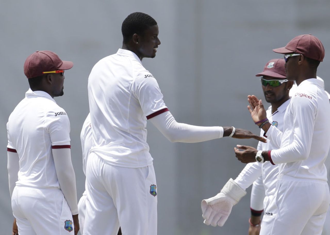 Jason Holder picked up the wicket of Joe Root, West Indies v England, 1st Test, North Sound, 4th day, April 16, 2015