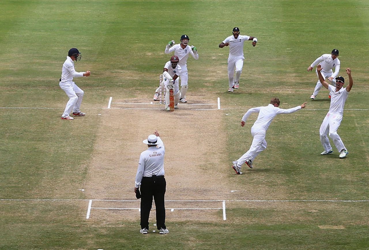 Joe Root picked up his second wicket of the innings, West Indies v England, 1st Test, North Sound, 5th day, April 17, 2015