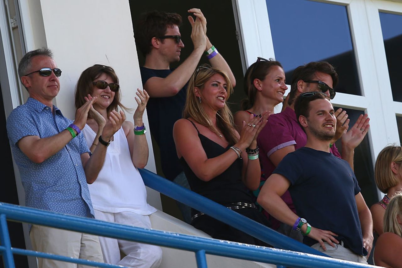 James Anderson's family and friends were at the ground to watch his historic moment, West Indies v England, 1st Test, North Sound, 5th day, April 17, 2015