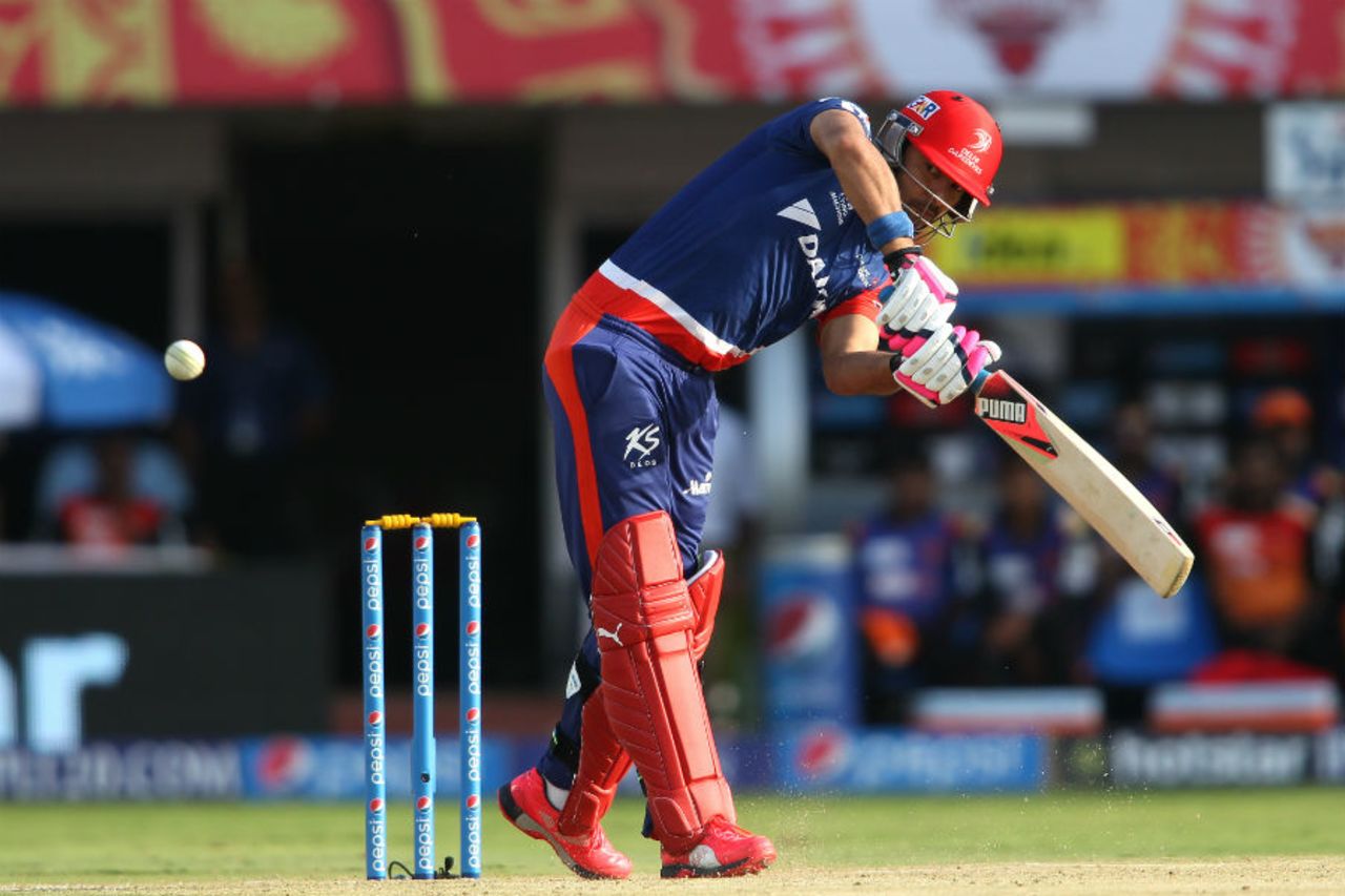 Yuvraj Singh flicks one into the leg side, Sunrisers Hyderabad v Delhi Daredevils, IPL 2015, Visakhapatnam, April 18, 2015