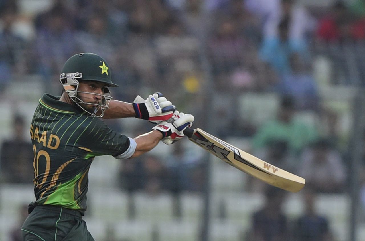 Saad Nasim shapes to play a cut, Bangladesh v Pakistan, 2nd ODI, Mirpur, April 19, 2015