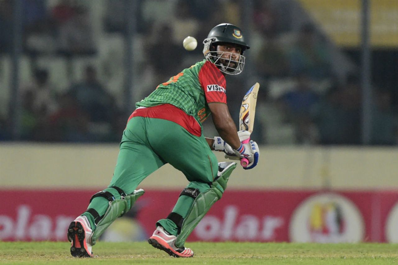 Tamim Iqbal flicks one onto the leg side, Bangladesh v Pakistan, 2nd ODI, Mirpur, April 19, 2015